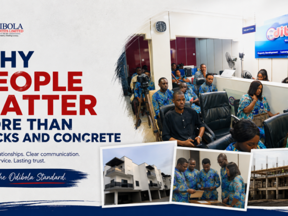 Odibola Properties team and clients demonstrating real estate customer service